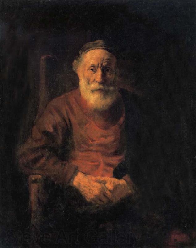 REMBRANDT Harmenszoon van Rijn Portrait of Old Man in Red Norge oil painting art
